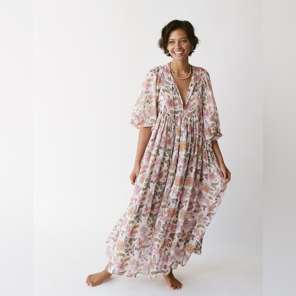 Daughters of India Kyra Maxi Dress~ Fuchsia Bloom (NWT) - Picture 7 of 12